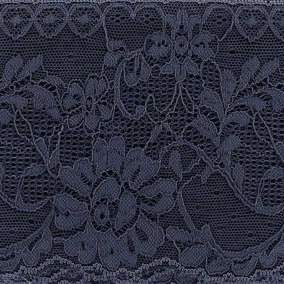 Ruban Dentelle élastique 4 Cm De Large - 10 Yards, Motif Floral Gris, Pour Mariage, Couture, Décoration